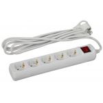 ЭРА Б0028383 Удлинитель электрический U-5es-5m-3x1 с заземлением с выключателем 5 розеток 5м ПВС 3x1