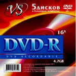 Диски VS DVD+R 4 7 GB 16x конверт 5 (VSDVDPRK501) (620465)