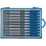 Набор ЗУБР "ЭКСПЕРТ" Надфили  пластмассовая ручка ручка  насечка 2=бархатная  100мм 10шт [16021-2-H1