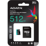 Micro SecureDigital 512GB A-Data AUSDX512GUI3V30SA2-RA1 Premier Pro + adapter Class10