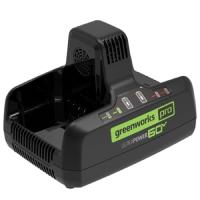 Greenworks Быстрое зарядное устройство для двух аккумуляторов G60DC10, 60V, 10А [2954407]