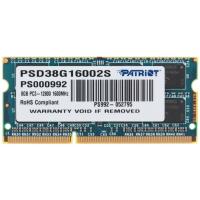 Patriot DDR3 SODIMM 8GB PSD38G16002S (PC3-12800, 1600MHz, 1.5V)
