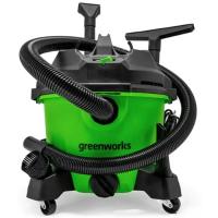 Greenworks Строительный пылесос, {Мощность 1300 Вт; Объем 34 л; Сухая уборка/сбор воды; шланга 3 м; кабеля 3 м; Функция выдувания воздуха; 8,4 кг} [47