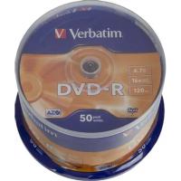 Verbatim  Диски DVD-R  4.7Gb 16-х, 50шт, Cake Box (43548)