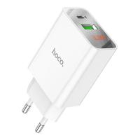 HOCO Зарядное устройство с дисплеем Hoco 18Вт, 3А, QC3.0/PD, 1xUSB, 1XType-C, C100A, белый, коробка
