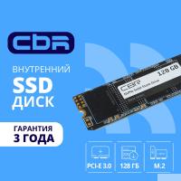 CBR SSD-128GB-M.2-BS24b, Внутренний SSD-накопитель, серия "Base", 128 GB, M.2 2280, PCIe 3.0 x4, NVMe 1.3, 3D TLC NAND, R/W speed up to 1700/1400 MB/s