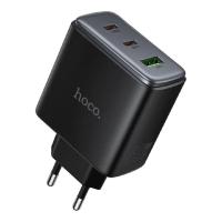 HOCO Зарядное устройство Hoco 65Вт, 3.25А, QC3.0/PD, 1xUSB, 2xType-C, C160A, черный, коробка