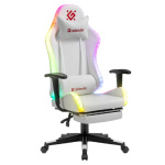 Игровое кресло Watcher Белый подсветка полиуретан DEFENDER