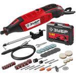 ЗУБР "МАСТЕР" Гравер [ЗГ-160 КН41] {220В  160 Вт  3.2 мм  15000-35000 об мин  набор насадок  цанг и 