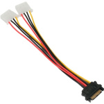 Cablexpert Кабель-разветвитель питания SATA Sata 15pin(M)   2xMolex 4pin(F)  медь  20см  пакет (CC-S