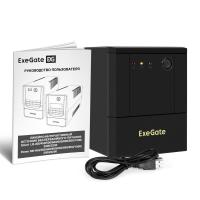 Exegate EX299784RUS ИБП ExeGate Power NB-2000.LED.AVR.4SH.USB (2000VA/1200W, LED, AVR, 4*Schuko, USB, батарея 12V 9Ah - 2 шт., металлический корпус, B
