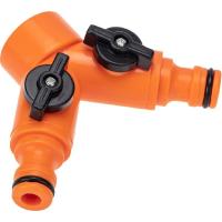 Rexant (62-0223) Разветвитель 2-х канальный на кран 1/2"-3/4" Четыре Сезона