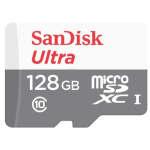 Micro SecureDigital 128GB SanDisk Ultra Class 10  UHS-I  R 100 МБ с  <SDSQUNR-128G-GN3MN> адаптер на