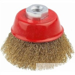 STAYER "PROFESSIONAL". Щетка чашечная для УШМ  витая стальная латунированная проволока 0 3мм  60ммхМ