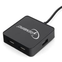Gembird Разветвитель USB3.1 4xUSB, с доп.питанием (порт Type-C), кабель Type-C 19см, черный, коробка (UHB-C424)