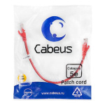 CABEUS PC-UTP-RJ45-CAT.5E-0.3M-RD U UTP  КАТЕГОРИЯ 5Е  2XRJ45 8P8C  НЕЭКРАНИРОВАННЫЙ  КРАСНЫЙ  PVC  