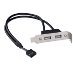 Cablexpert Планка на заднюю панель низкопрофильная  1 порт COM RS-232 DB9-M (CCUSBRECEPTACLE-LP)