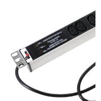 REM Вертикальный блок розеток Rem-16 с фил. и инд., 25 IEC 60320 C13, алюм., 42-48U, шнур 3 м. (R-16-25C13-FI-1820-3)