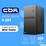 CBR Корпус mATX Minitower V201  без БП  2*USB 2.0  HD Audio+Mic  Black [PCC-MATX-V201-WPSU]