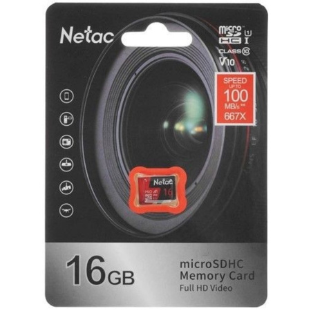 Фото  Micro SecureDigital 16GB Netac MicroSD card P500 Extreme Pro, retail version w/SD adapter