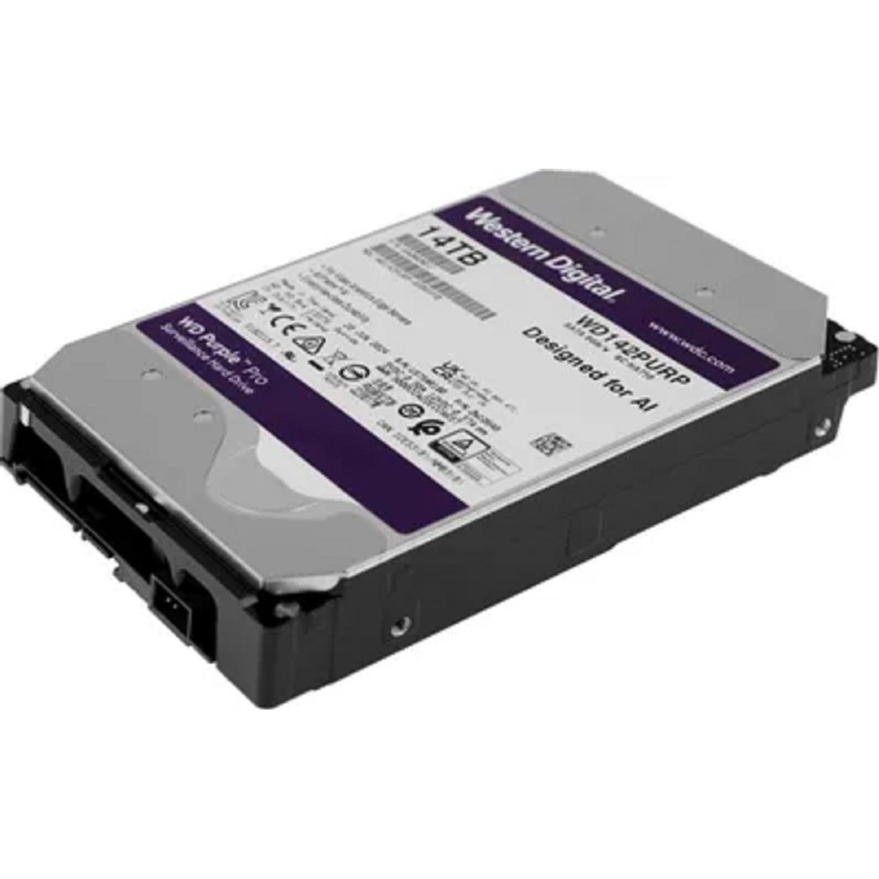Фото  14TB WD Purple Pro (WD142PURP) {Serial ATA III, 7200- rpm, 512Mb, 3.5", All Frame AI}