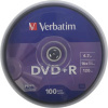 Фото  Verbatim  Диски DVD+R  4.7Gb 16-х, 100шт, Cake Box (43551)