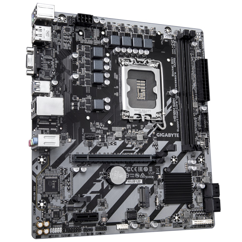Фото  Gigabyte H810M S2H {Socket 1851, Intel®H810, 2xDDR5-6400, mATX D-SUB+HDMI+DP, 1xPCI-Ex16, 1xPCI-Ex1, 4xSATA3(RAID 0/1/5/10), 1xM.2, 8Ch Audio, GLan, (