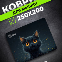 Фото  Коврик для мыши Cactus Black Cat 250x200x3мм (CS-MPC-D09S)