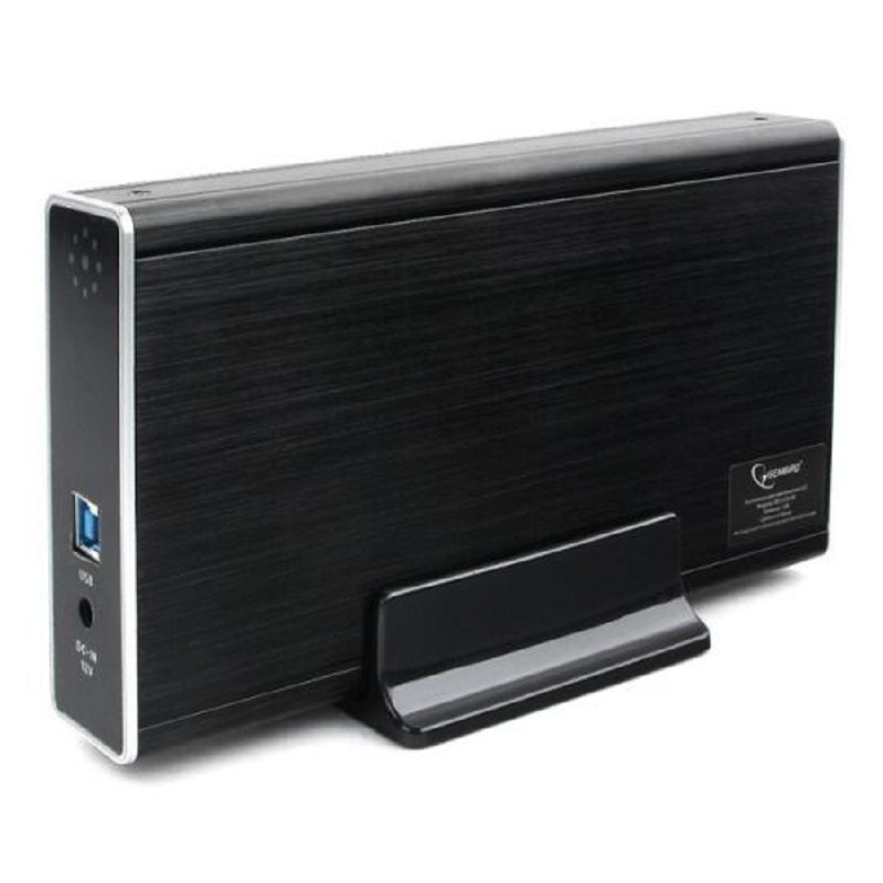 Фото  Gembird EE3-U3S-80 Внешний корпус 3.5" чёрный, USB 3.0, SATA, HDD/SSD, до 10 Тб, алюминий