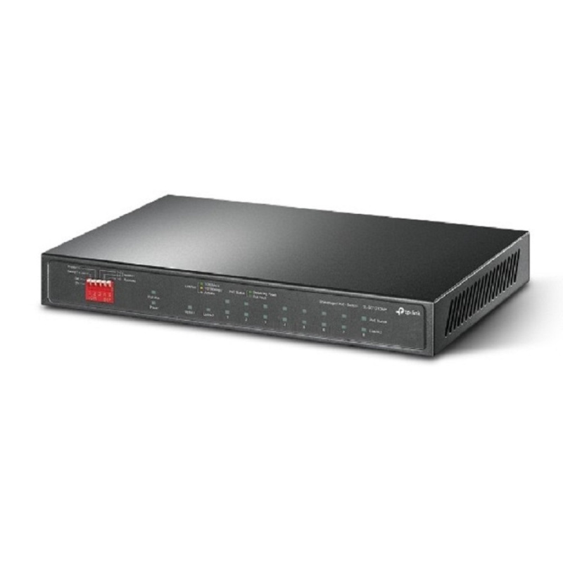 Фото  TP-Link TL-SG1210MP Настольный коммутатор с 9 гигабитными портами RJ45 (8 портов PoE+) и комбинированным портом RJ45/SFP