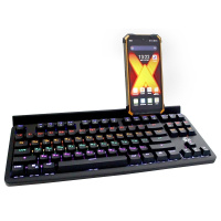 Фото  Клавиатура игровая Gembird KB-G520L ,{USB, механические переключатели, 87 клавиш,подсветка Rainbow 10 режимов, провод 1.8м, подставка под телефон}