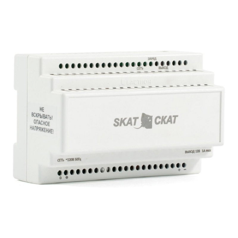 Фото  БАСТИОН SKAT-12DC-1.0 Li-ion (СКАТ ИБП-12/1-3,2/Li-DIN) источник питания на Li-ion АКБ 5,2 Ач, под DIN рейку 35 мм, МПТ (595)