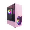 1STPLAYER Корпус DK-3 PINK   ATX  tempered glass   3x 120mm LED fans inc.   DK-3-PK-3G6