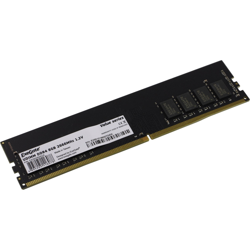 Фото  Exegate EX283082RUS Модуль памяти  ExeGate Value DIMM DDR4 8GB <PC4-21300> 2666MHz