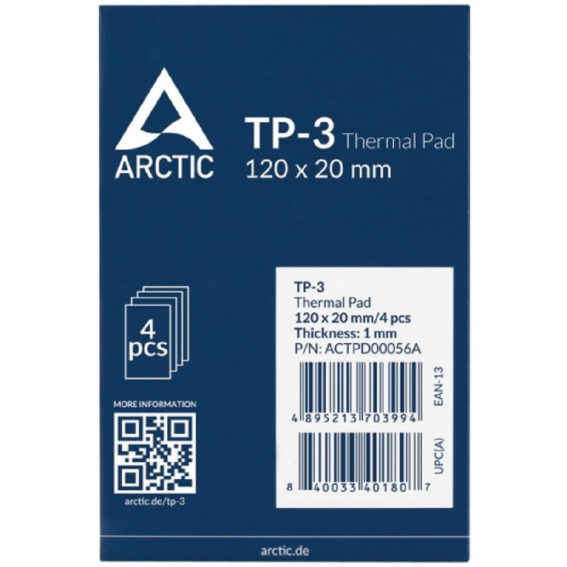 Фото  Thermal pad  120x20mm, 1.0mm - 4 Pack TP-3 ACTPD00056A