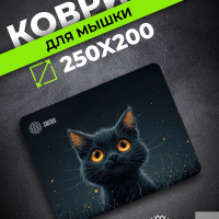 Фото  Коврик для мыши Cactus Black Cat 250x200x3мм (CS-MPC-D09S)