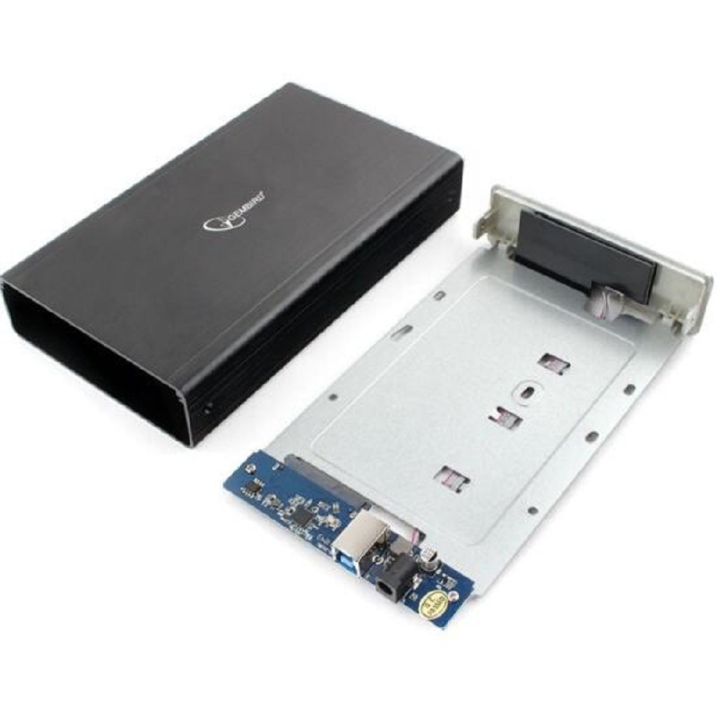 Фото  Gembird EE3-U3S-80 Внешний корпус 3.5" чёрный, USB 3.0, SATA, HDD/SSD, до 10 Тб, алюминий