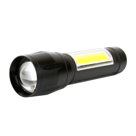 Ultraflash E1337 (фонарь аккум 3 7В  черный  XPE + COB LED  3 Ватт  3 реж.  бокс)