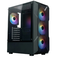 Фото  XASTRA Корпус  A304 4FRGB Black ATX/Mesh/half-size TG/4x120mm FRGB FC fans/ A304-4FC12F