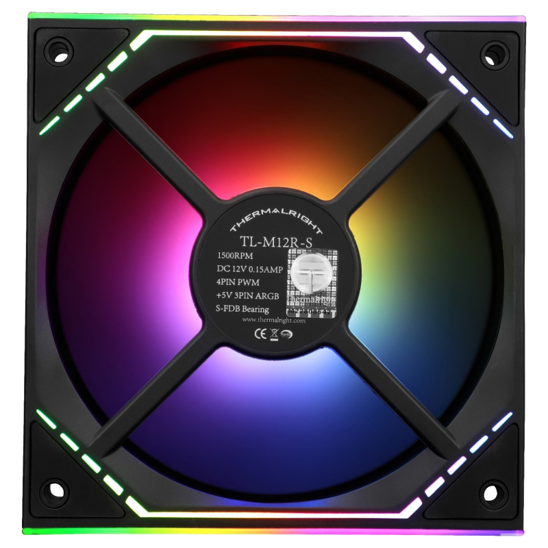 Фото  Thermalright Вентилятор TL-M12R-S / Reverse  / ARGB / 120mm PWM / TRTLM12RS