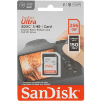Фото  SecureDigital 256GB SanDisk SDXC Class 10 UHS-I U1 Ultra R 150MB/s <SDSDUNC-256G-GN6IN>