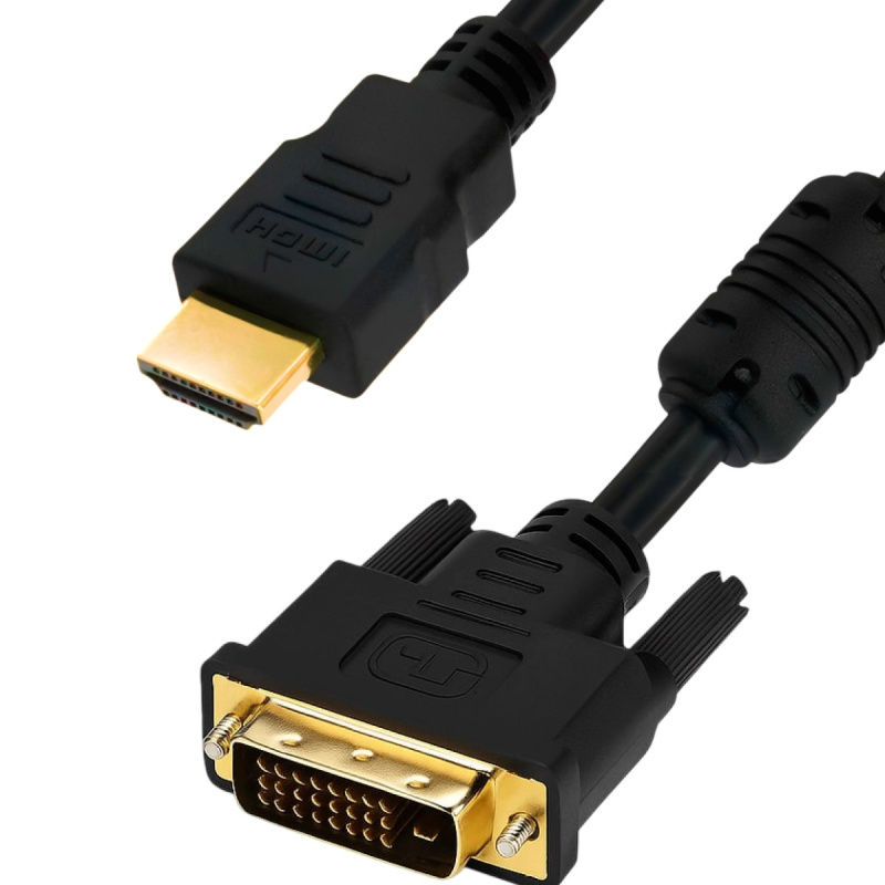 Фото  5bites Кабель APC-073-010 HDMI M /  DVI M / 24+1 / DUAL LINK / FERRITES / 1M