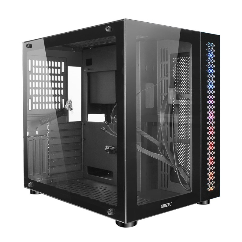 Ginzzu V500 RGB подсветка  закаленное стекло 1*USB 3.0 1*USB 2.0  AU ATX