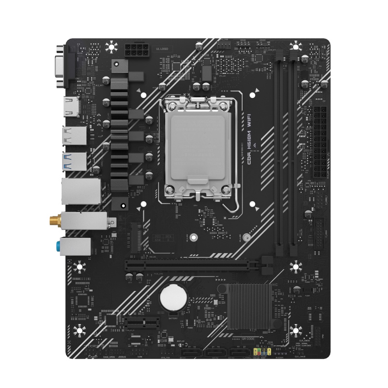 Фото  Материнская плата CBR H610M WiFi { Chipset H610, Socket 1700, 2*DDR5, mATX, VGA+HDMI, 1*PCIEx16,1*PCIEx1,1*M.2 NVME, 3*SATA3, 4*USB 2.0 + 2*USB3.0,WiF