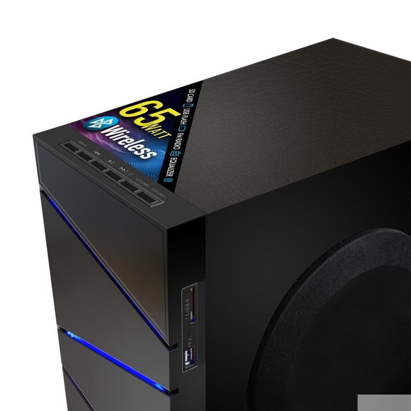 Фото  Ginzzu GM-420, Акустическая система 2.1, 65W/BT/USB/SD/FM/ДУ