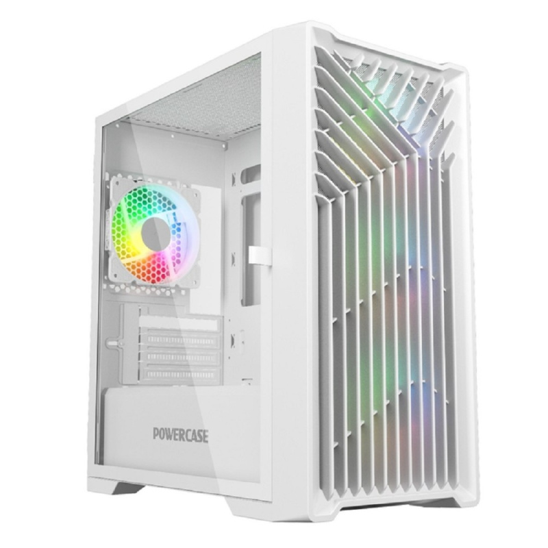 Powercase Mistral Micro X4W  Tempered Glass  4х 120mm 5-color fan  белый  mATX  (CMMXW-L4)