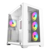 Powercase Vision White  Tempered Glass  4х 120mm 5-color fan  белый  ATX  (CVWA-L4)