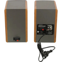 Фото  Edifier R1280T Silver/Brown {Активные, 2 x 21W RMS, 75-18000Гц, дерево, пульт ДУ}