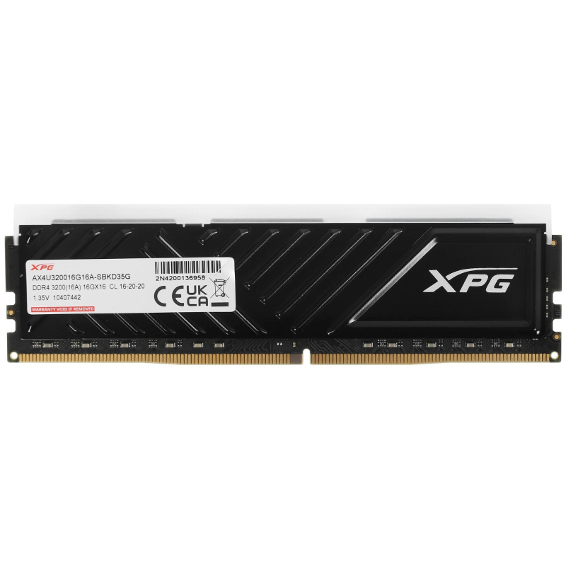 Фото  A-data DDR4 DIMM 16GB XPG SPECTRIX D35G 3200 AX4U320016G16A-SBKD35G,CL16, 1.35V BLACK 