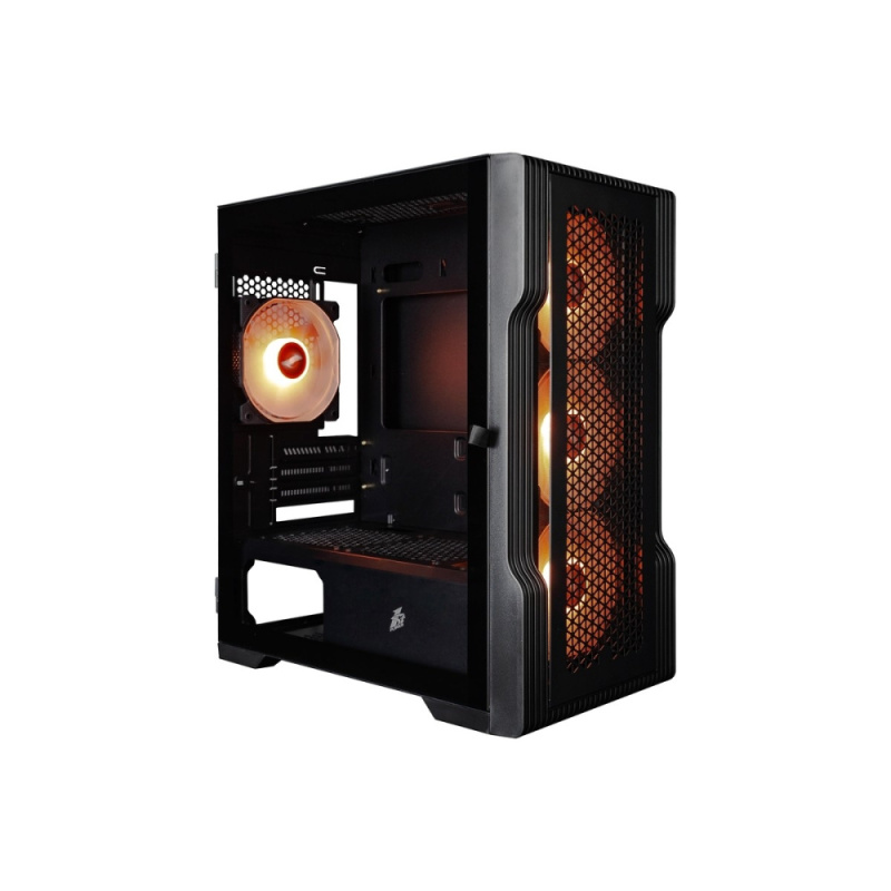 1STPLAYER Корпус TRILOBITE T3 Black   mATX  TG   4x 120mm LED fans inc.   T3-BK-4F1